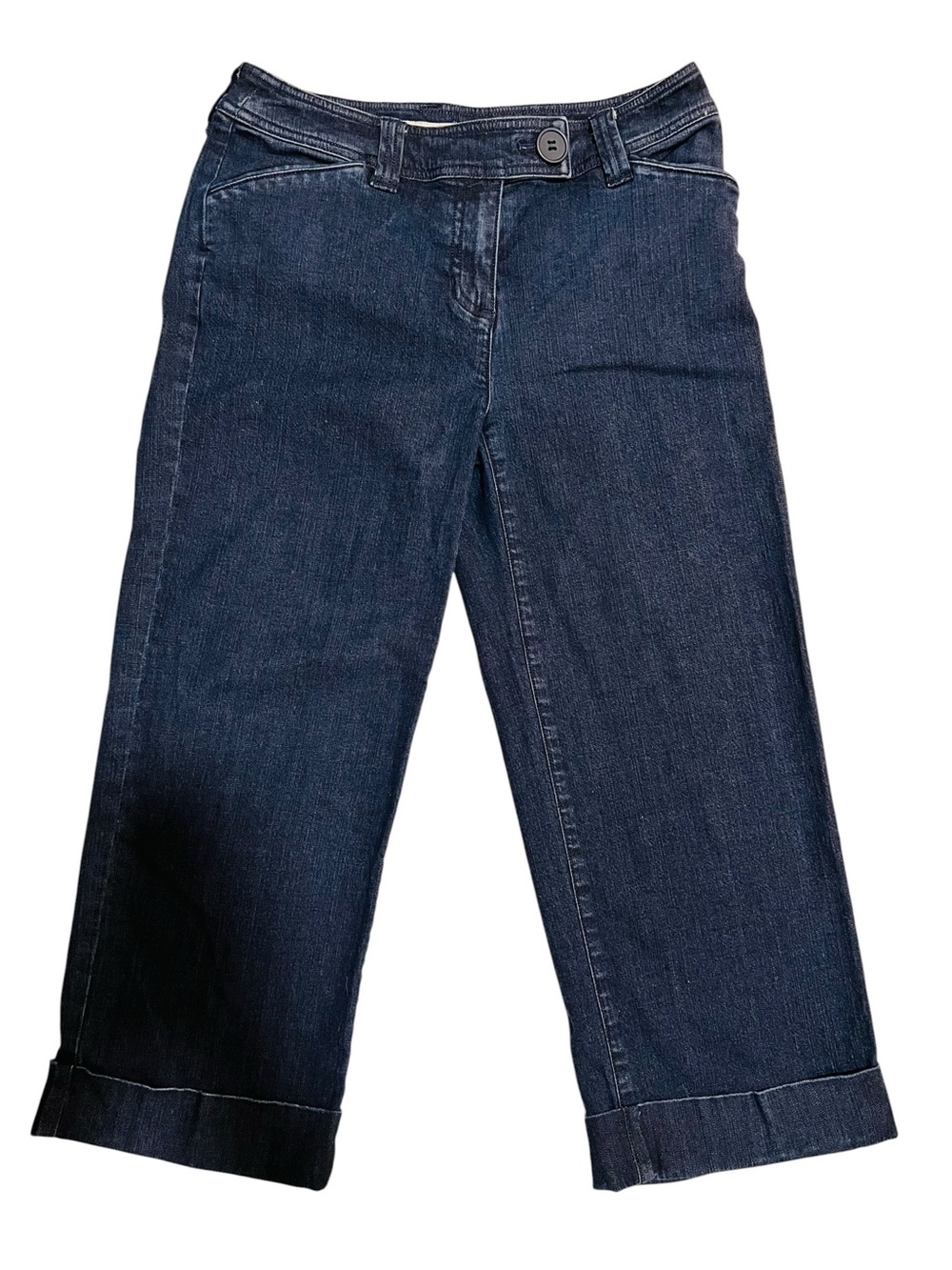 Jones New York Sport Women’sDark Wash Straight-Leg Cropped Capri Jeans Petite 2P